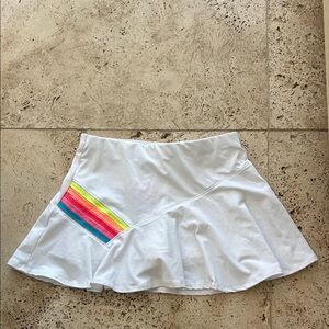 Lucky in Love White Skirt with Colorful Stripe